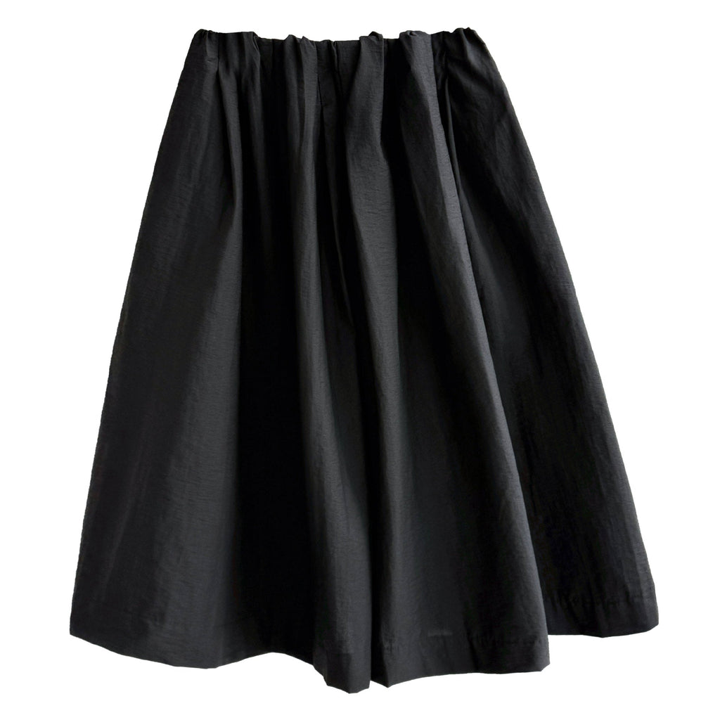 Design sense casual A-shaped loose wide-leg pants summer pleated elastic waist silhouette seven-point pants