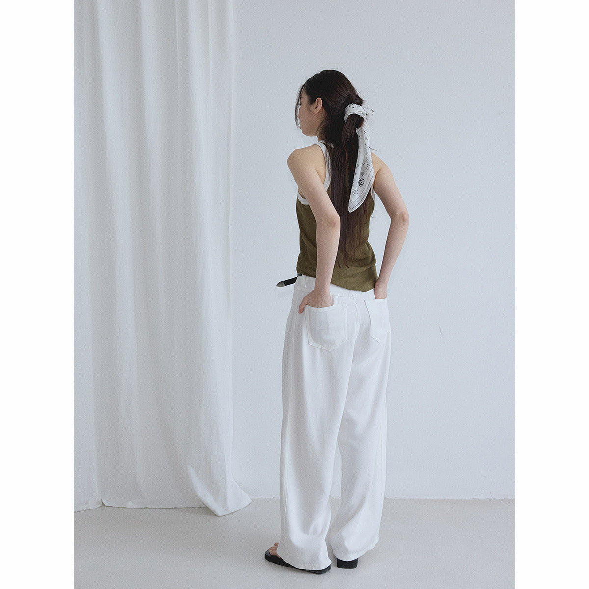 Summer new casual pure cotton contrasting color round neck simple versatile dopamine pit strip vest