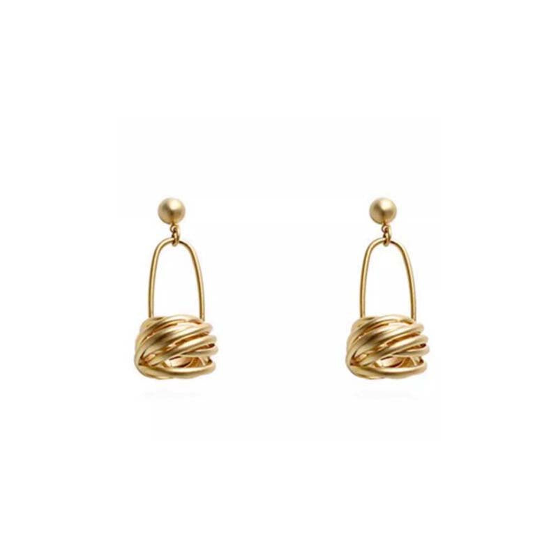 Premium matte 925 silver needle basket earrings personalized creative design earrings niche temperament premium earrings