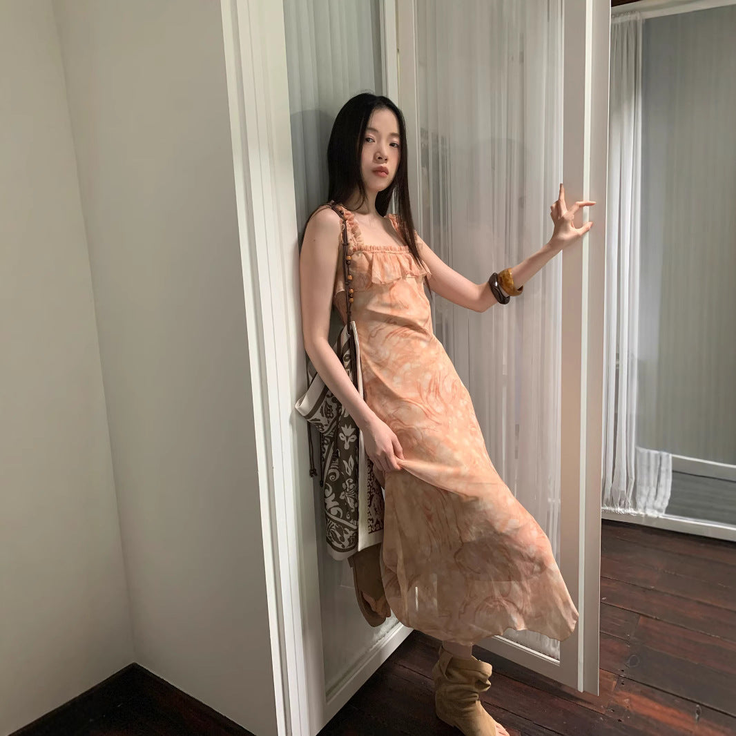 Skin-friendly and comfortable slimming floral slip dress