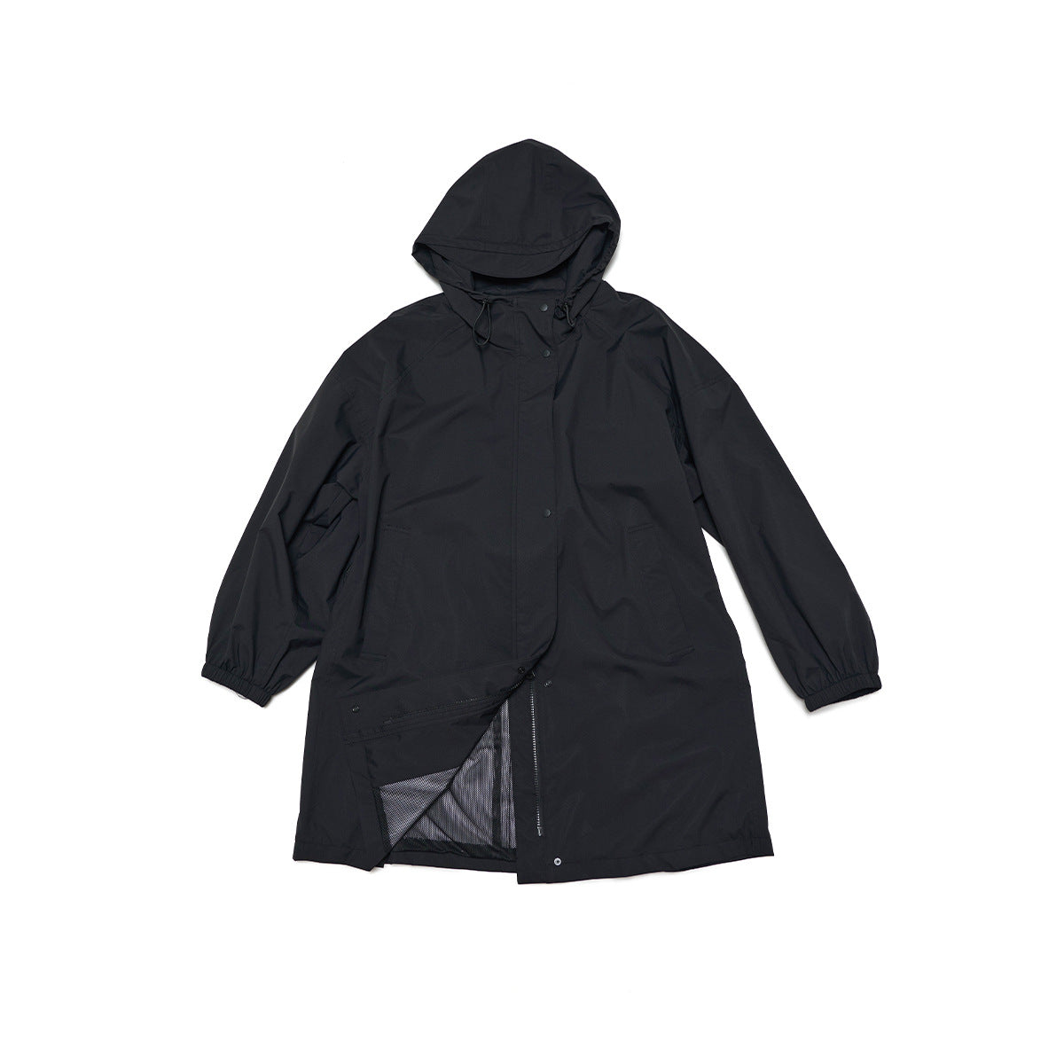 Autumn new casual three-proof hooded loose drawstring long charge jacket