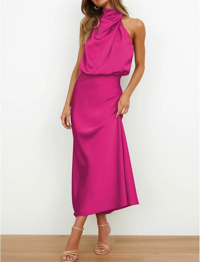Spring and summer new high-end satin coat sleeveless dress fashionable and elegant temperament light evening