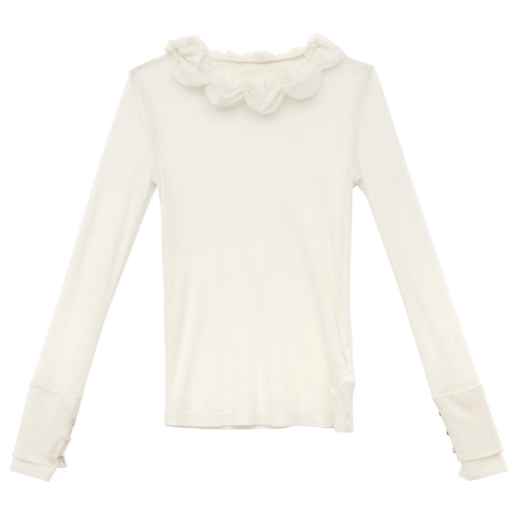 Mesh Flower Collar Knitted Sweater Women Round Neck Long Sleeve Slim Fit