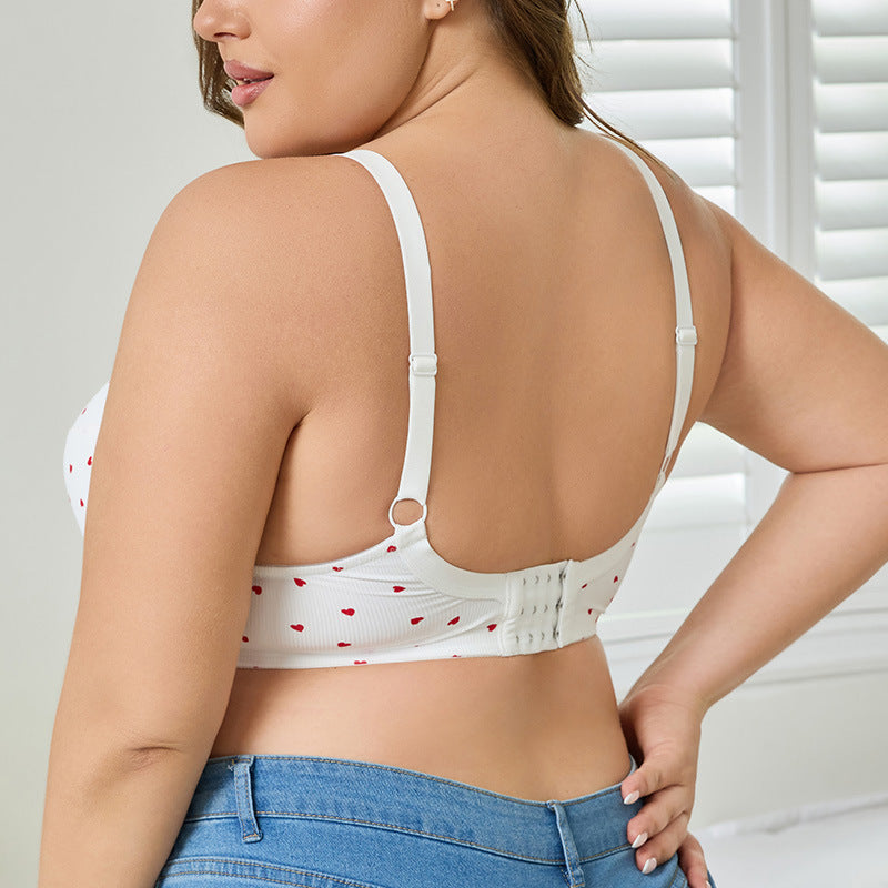 Special for large size bras, steel rings gather and adjust the upper support, anti-sagging bras, fat MM deep V bras.