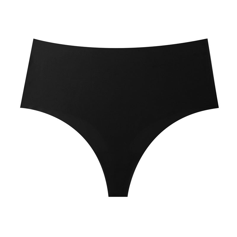 Traceless ice silk women's underwear high waist invisible solid color briefs women's comfortable large size underwear women