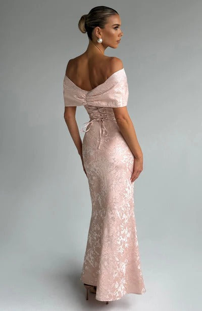 Fashion bow one-word shoulder tube top long dress sexy yuan style dress evening dress