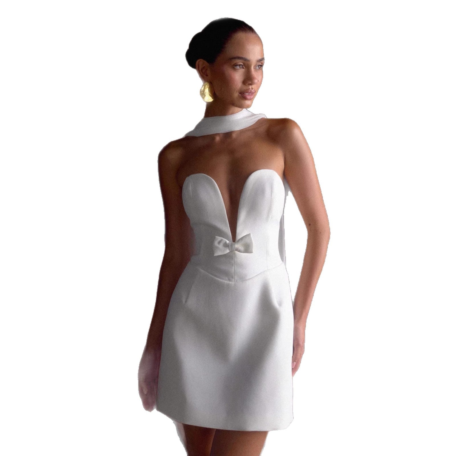Sexy Spice Style Slim Fit Tub Top Dress Bow Ribbon Dress Waist