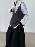 Retro Lazy Wind Knitted Vest Women's Autumn New V-Neck Loose Sleeveless Vest