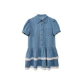 Sweet Denim Polo Collar Dress