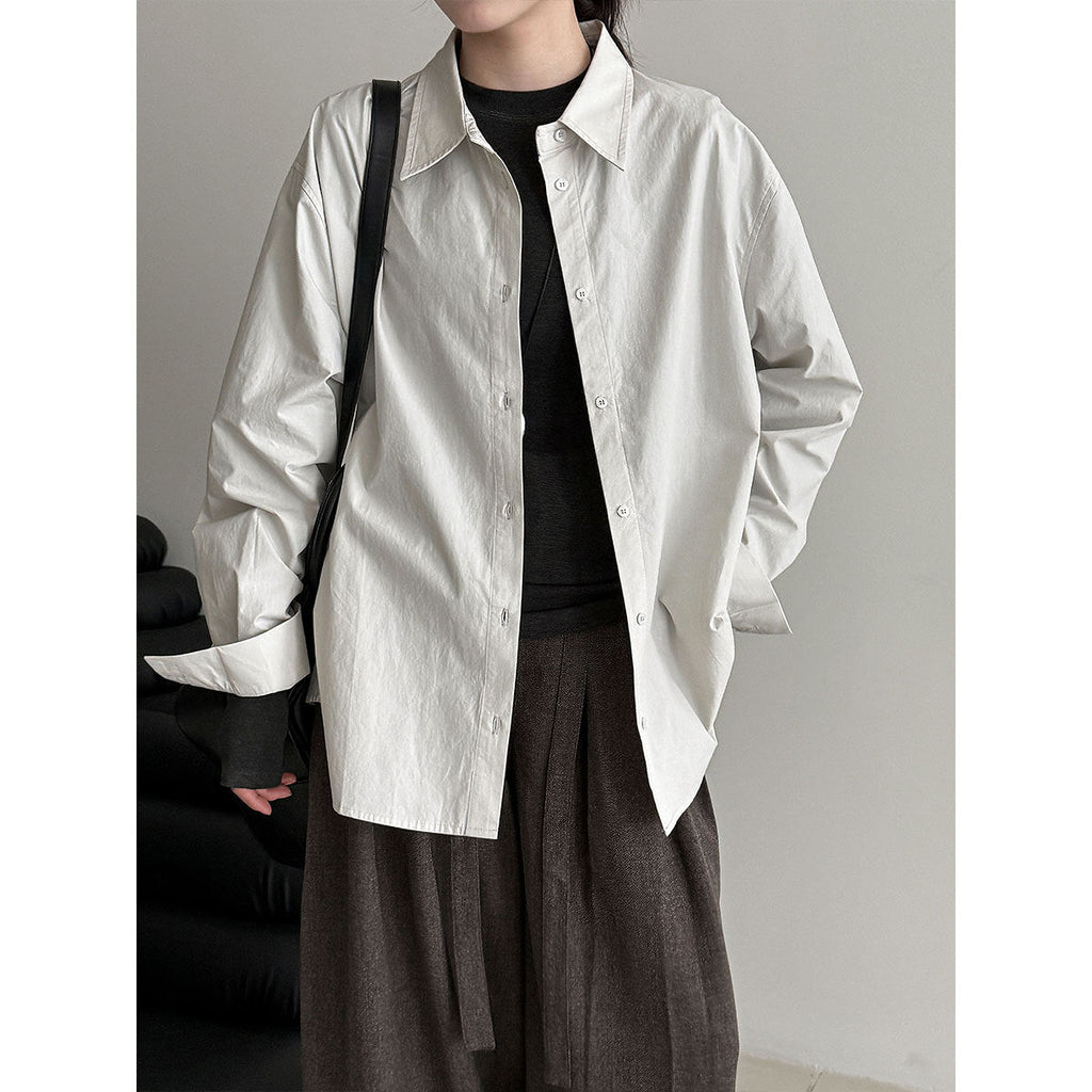 Classic Korean multi-color lapel shirt women's spring new basic versatile long-sleeved jacket