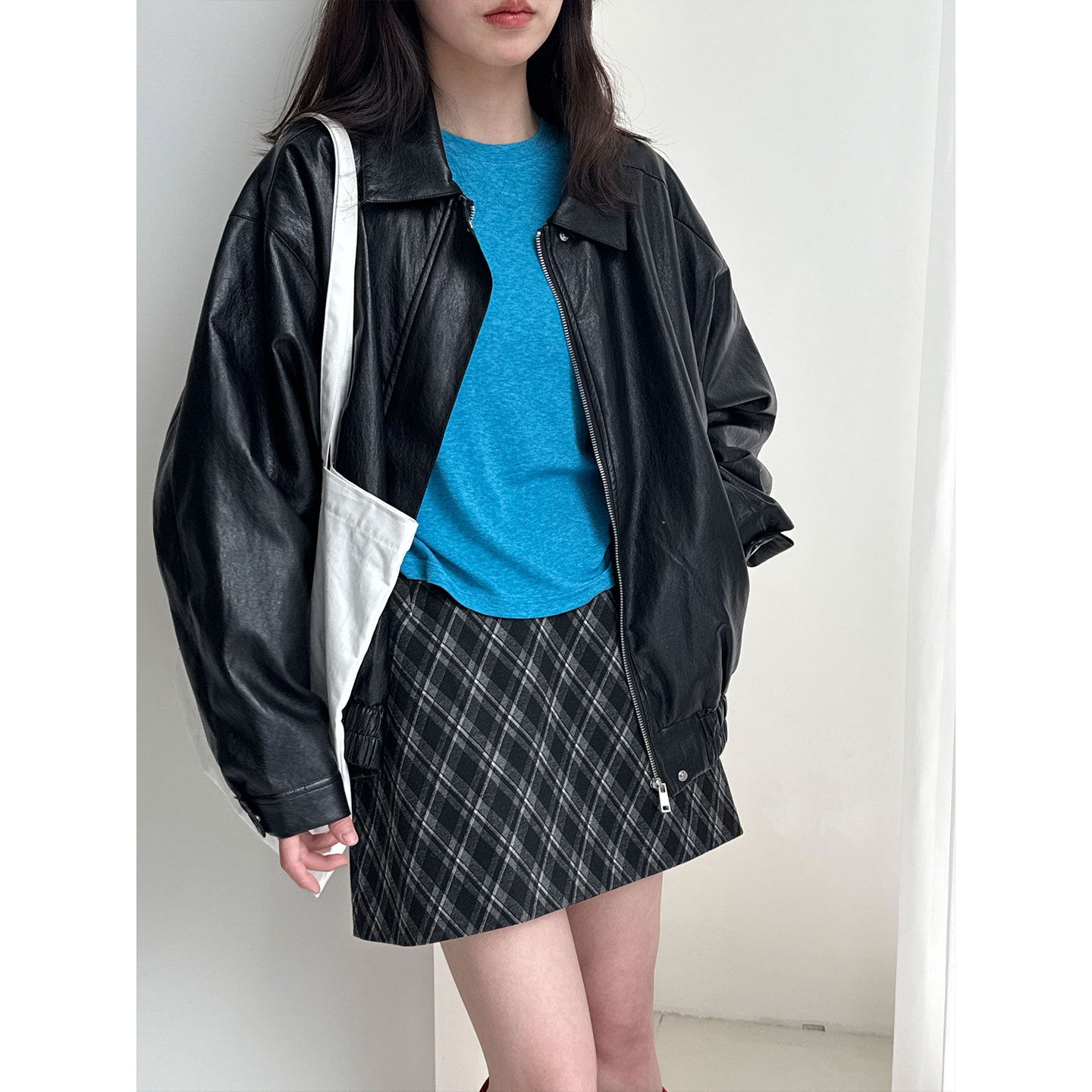 Soft waxy 28% Tencel wool loose high elastic long-sleeved bottoming shirt women's early spring simple inner T-shirt