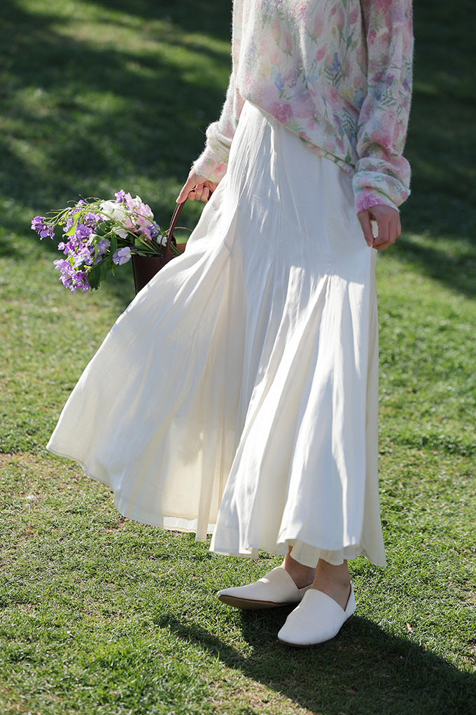 The skirt of the skirt fairy is soft and elegant, and the umbrella skirt is elastic waist in spring and summer.