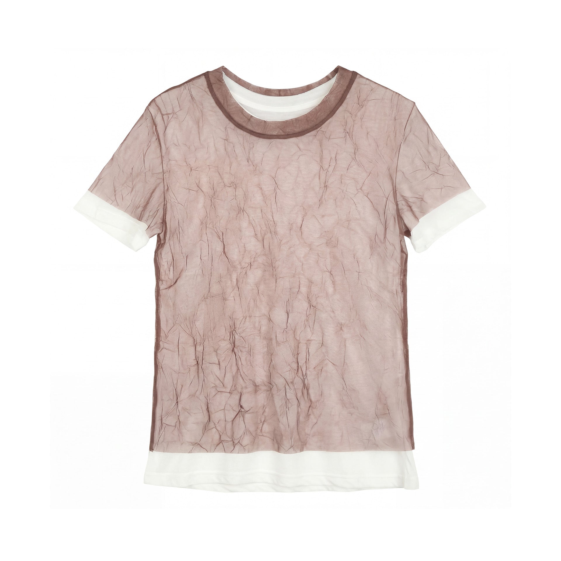 Women's Tencel Wool Mesh Yarn Two-Piece Short-Sleeved T-Shirt | Lightweight Casual Top
