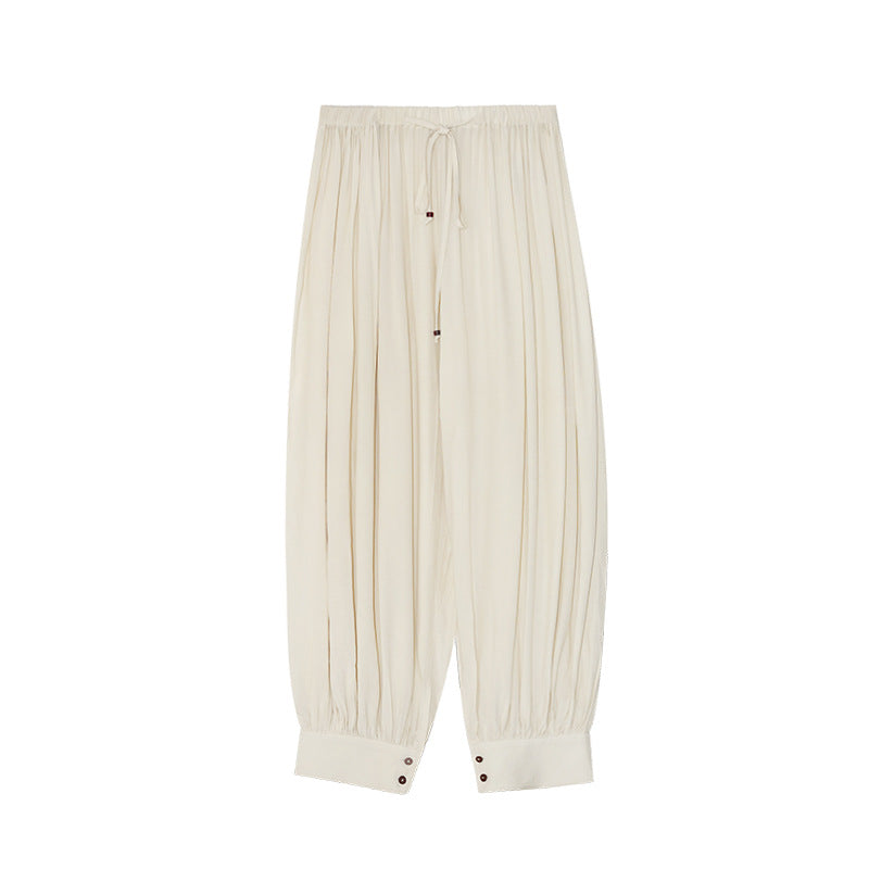 Loose casual pants drawstring elastic waist leggings