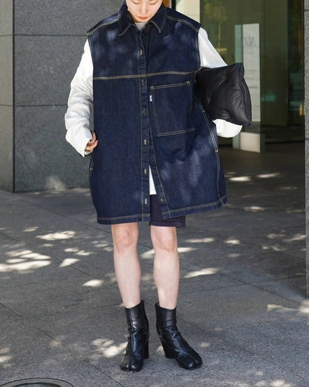 Spring and summer American casual retro fashionable denim wide-line vest casual slim top