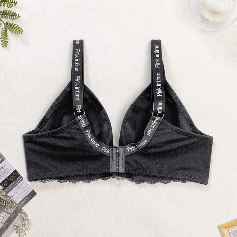 Large size women's bra lace comfortable gathering anti-sagging large chest small upper support large size underwear