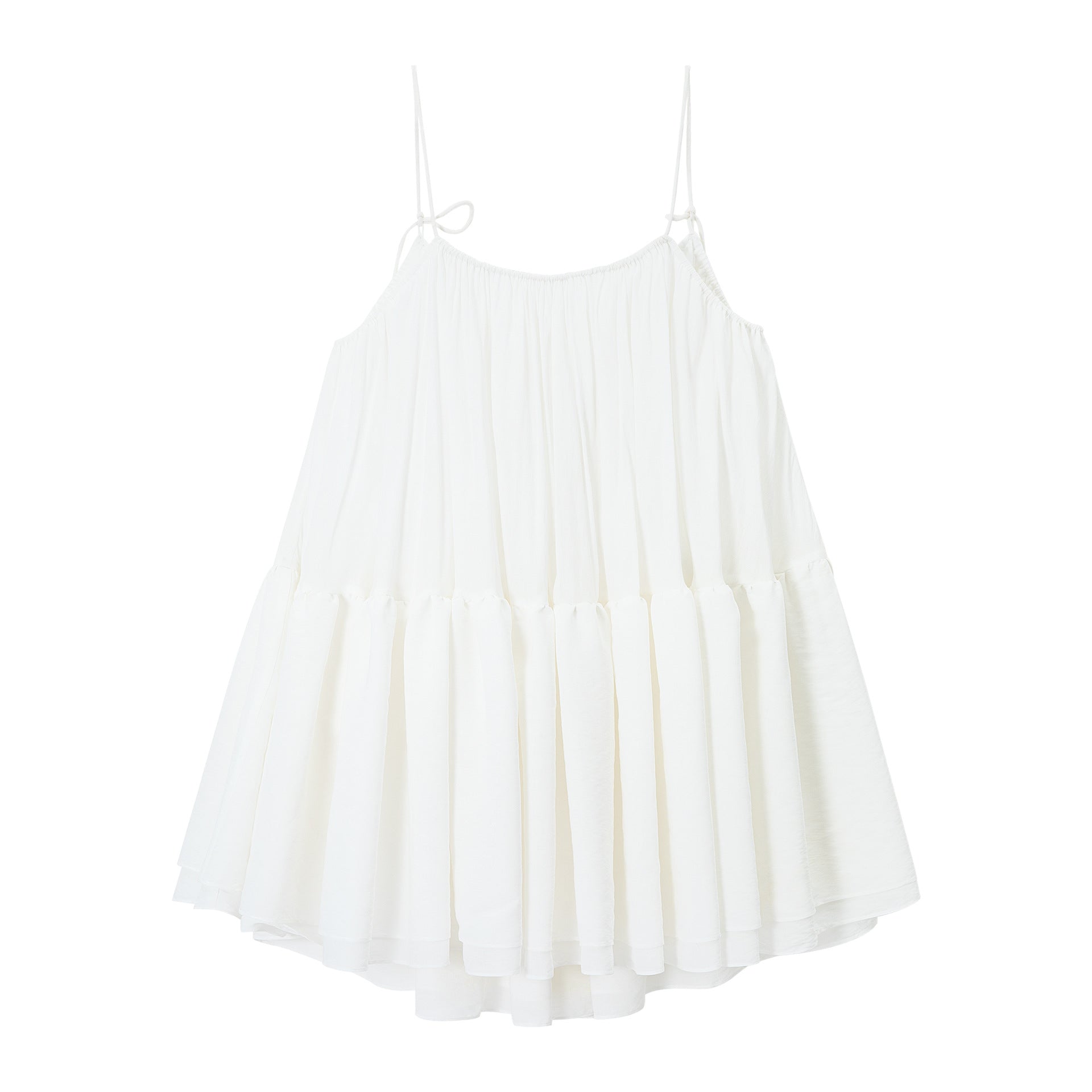Summer Tencel Plenty Sense Cake Suspender Skirt Corrugated Wrinkle Dress