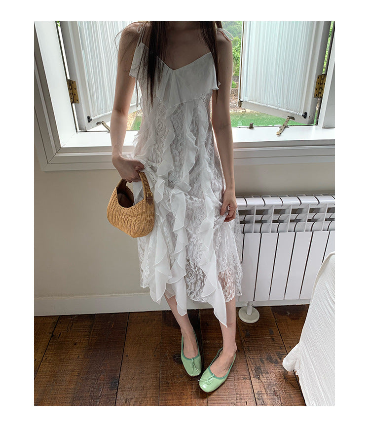 Heavy Industry Skinny Waist Lace Suspender Dress