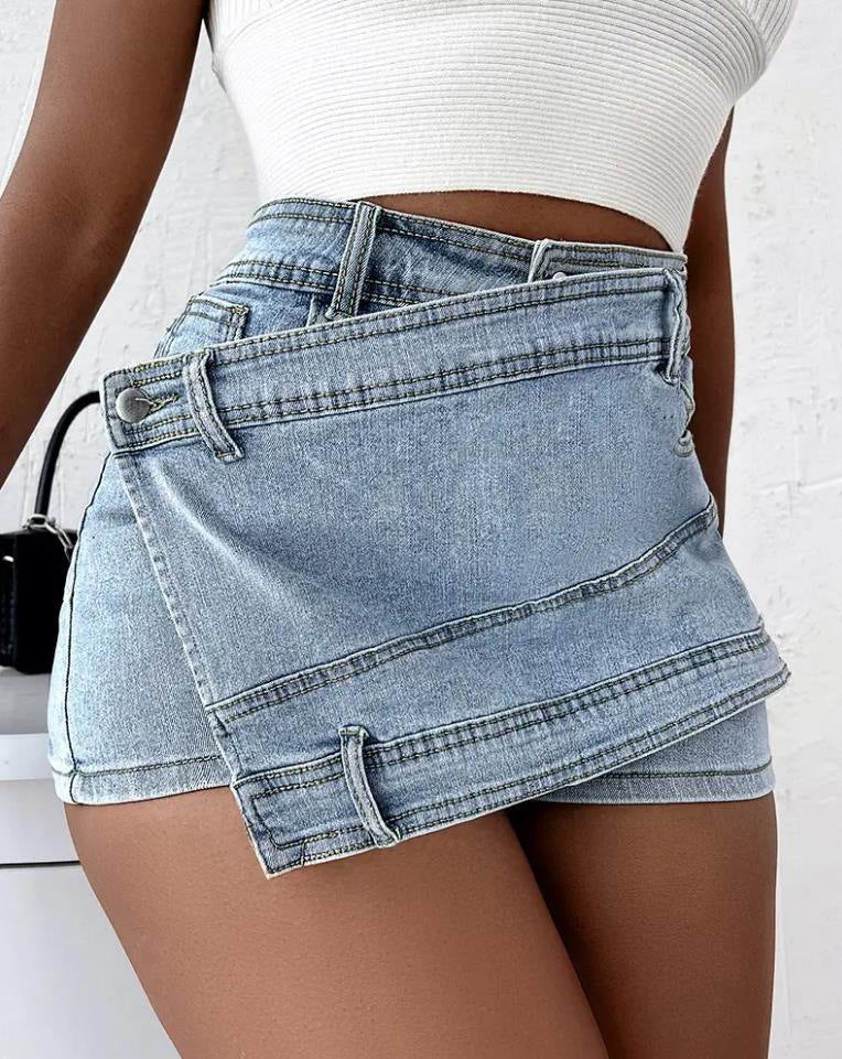 High Waist Wide Leg Denim Pants