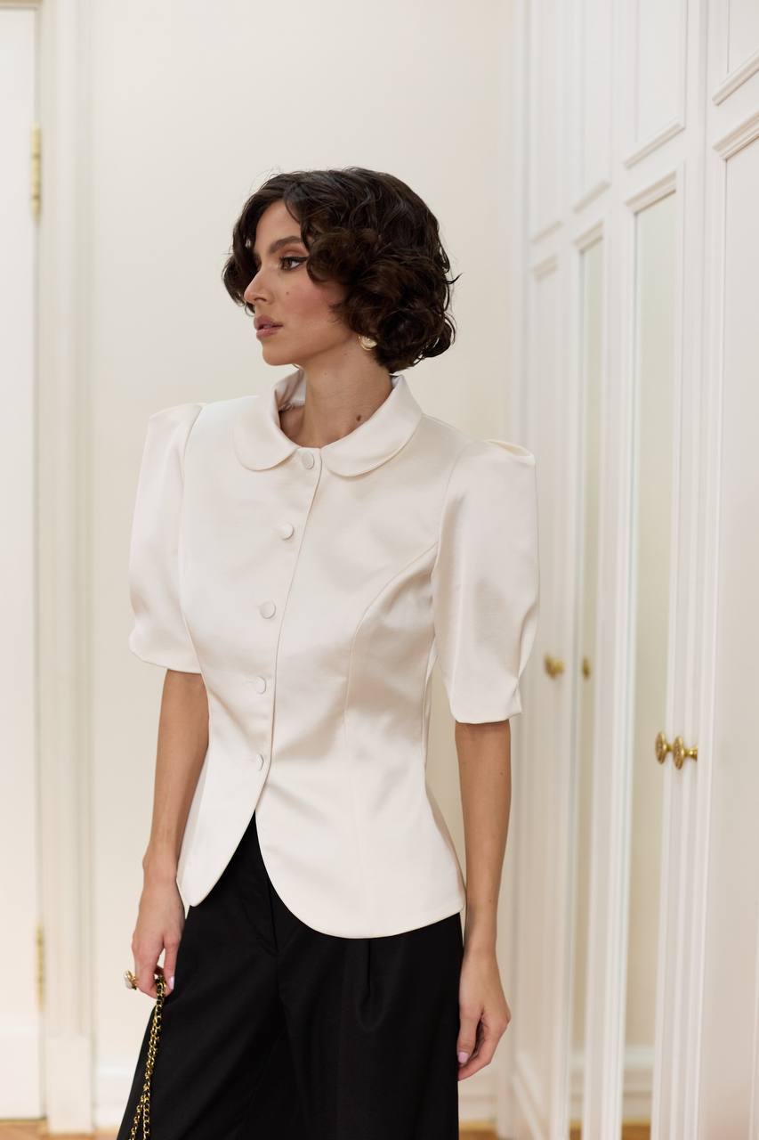 Autumn French minimalist solid color top