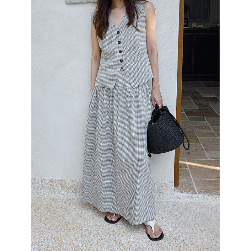 Wear formula, light luxury old money style V-neck vest jacket