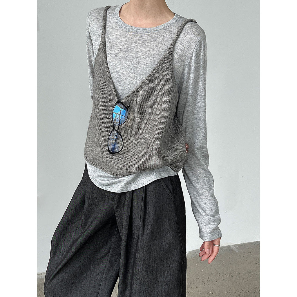 Soft waxy wool knitted sweater bottoming shirt women's autumn new pullover basic versatile long-sleeved T-shirt