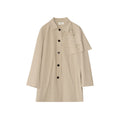 Hollow shawl lapel medium and long trench coat