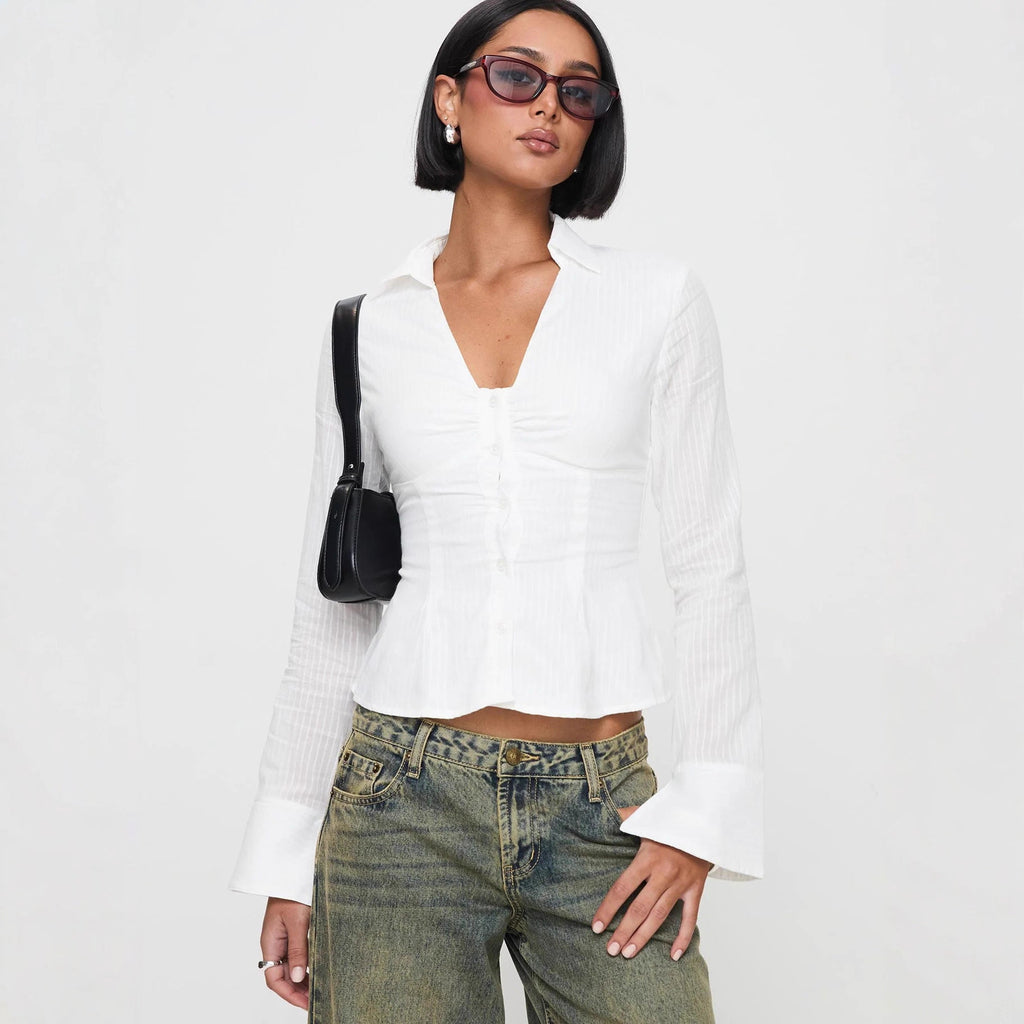 Sexy chic shirt design sense niche top