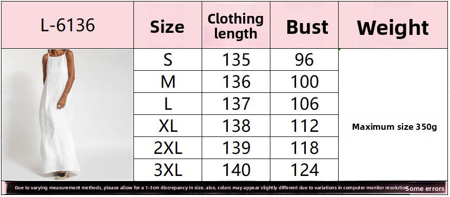 Spring new skirt summer fashion casual cotton and linen suspender summer dress