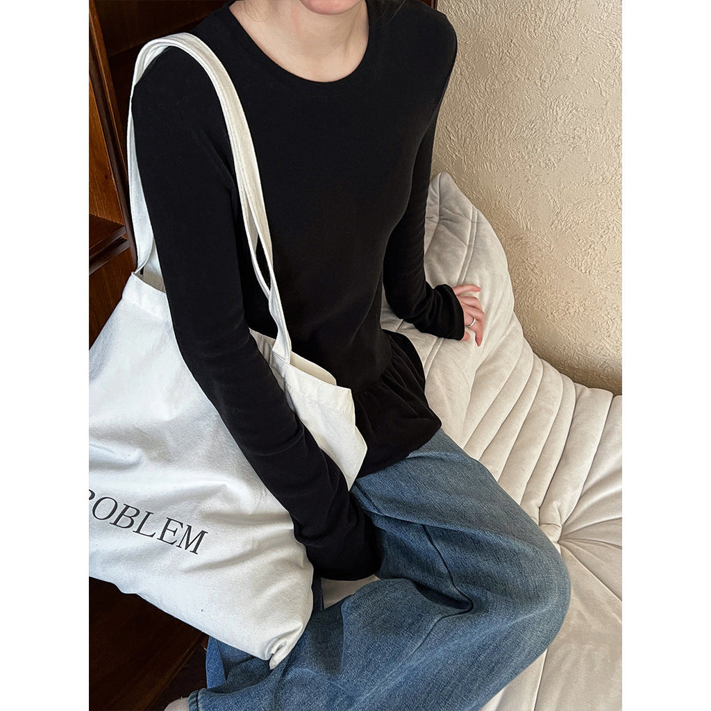 Ballet skirt ruffle bottom T-shirt