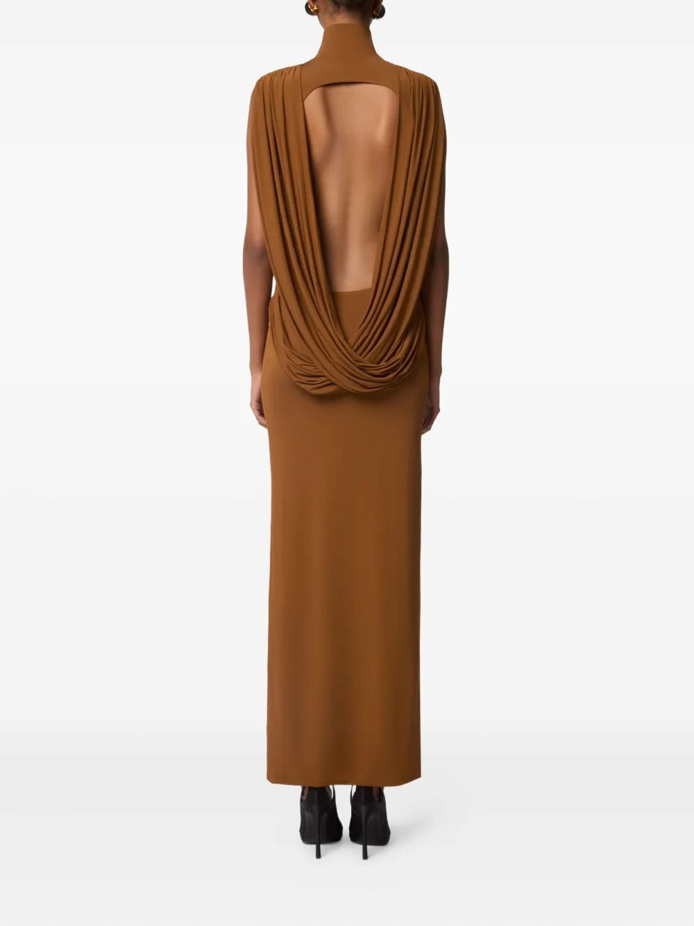 High neck sleeveless hip skirt halter cape design sense sexy European and American dress women