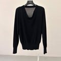 Minimalist style multi-wear Falessel temperament swing neck long-sleeved knitted sweater spring