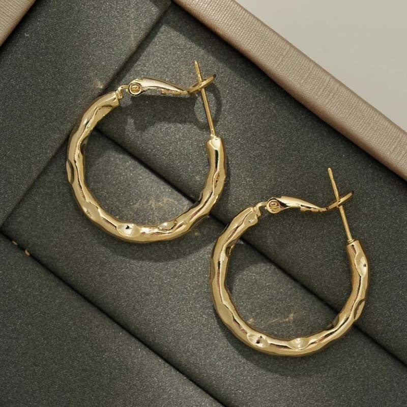 Irregular earrings Internet celebrity prime ring niche earrings fashion versatile high sense earrings women