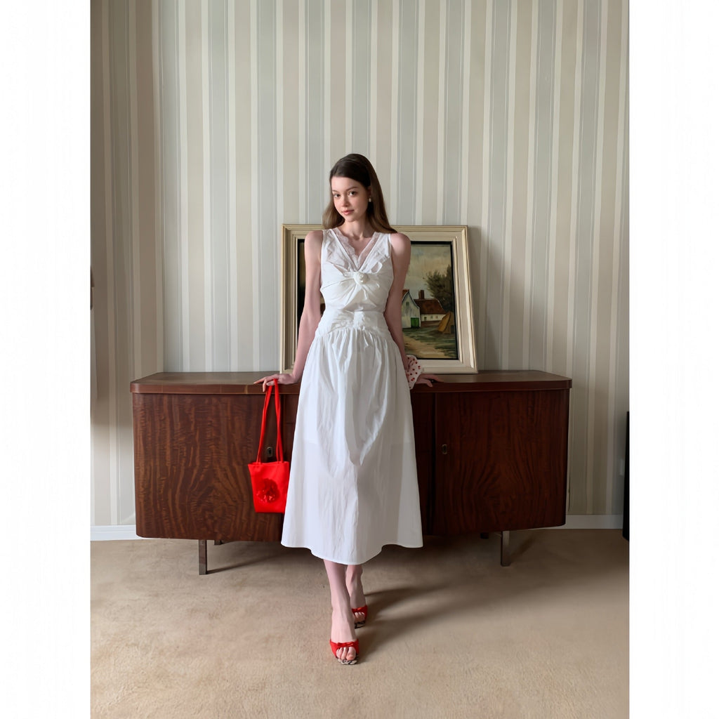 French sexy loose sleeveless vest dress