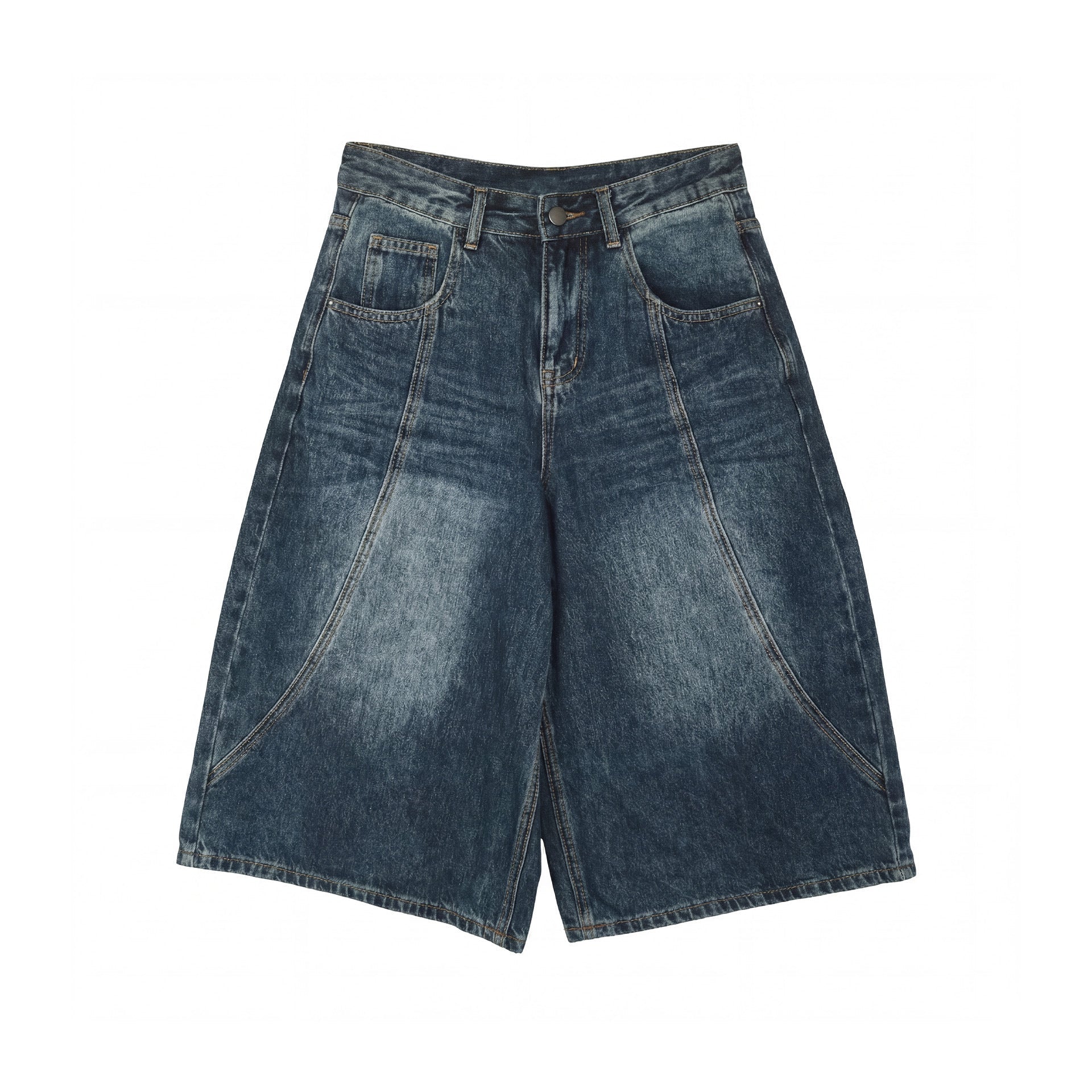 Retro old seven-point wide-leg pants jeans