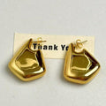 Copper-plated 18K gold fashion metal wind geometric smooth surface irregular earrings personalized niche design earrings