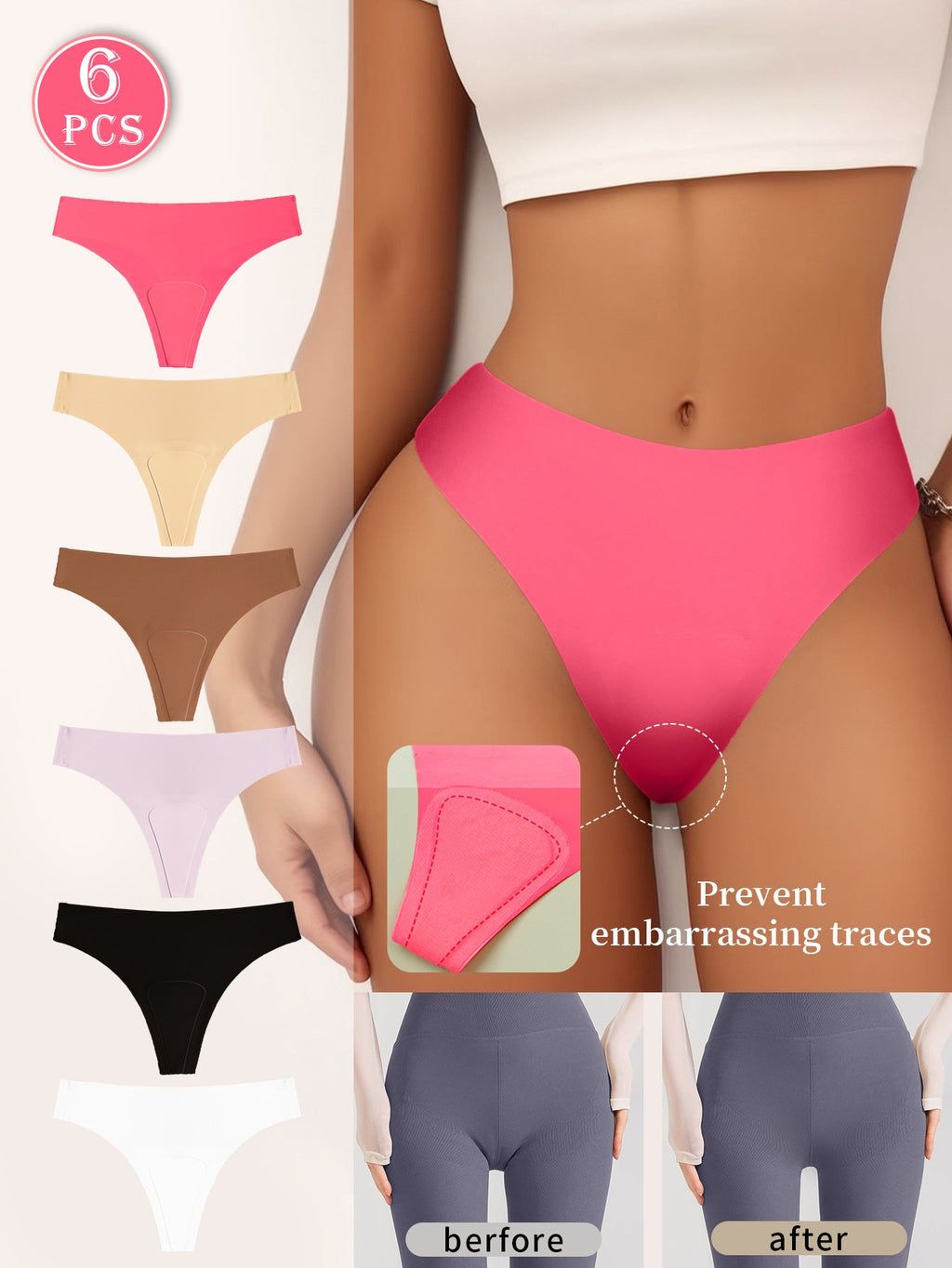 Ice silk seamless anti-embarrassment low-rise underwear sports yoga anti-embarrassment line underwear women's new models