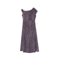Slant collar temperament cotton and linen drape off-the-shoulder dress
