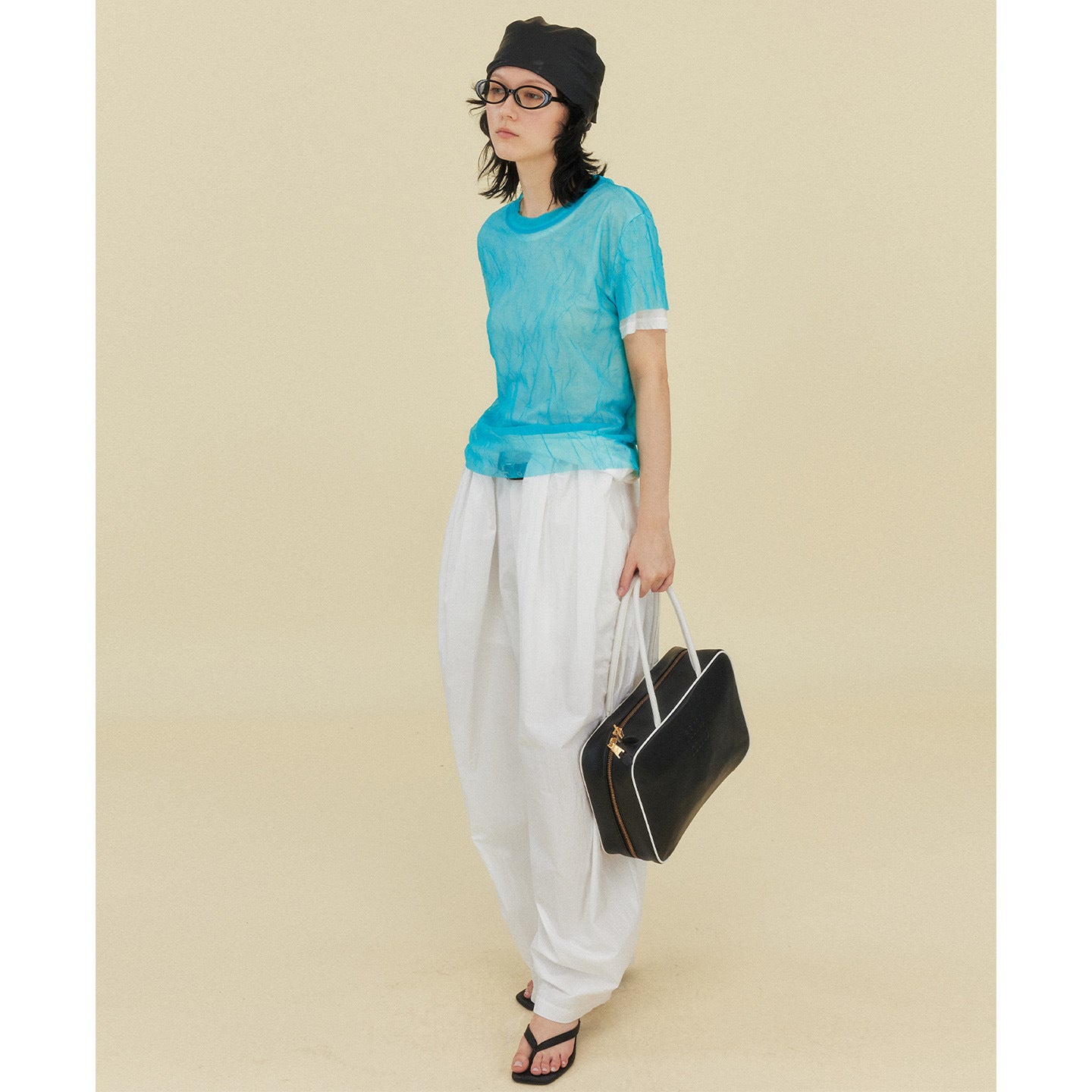 Women's Tencel Wool Mesh Yarn Two-Piece Short-Sleeved T-Shirt | Lightweight Casual Top