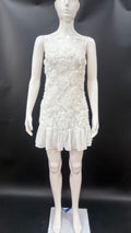 Three-dimensional floral chiffon dress
