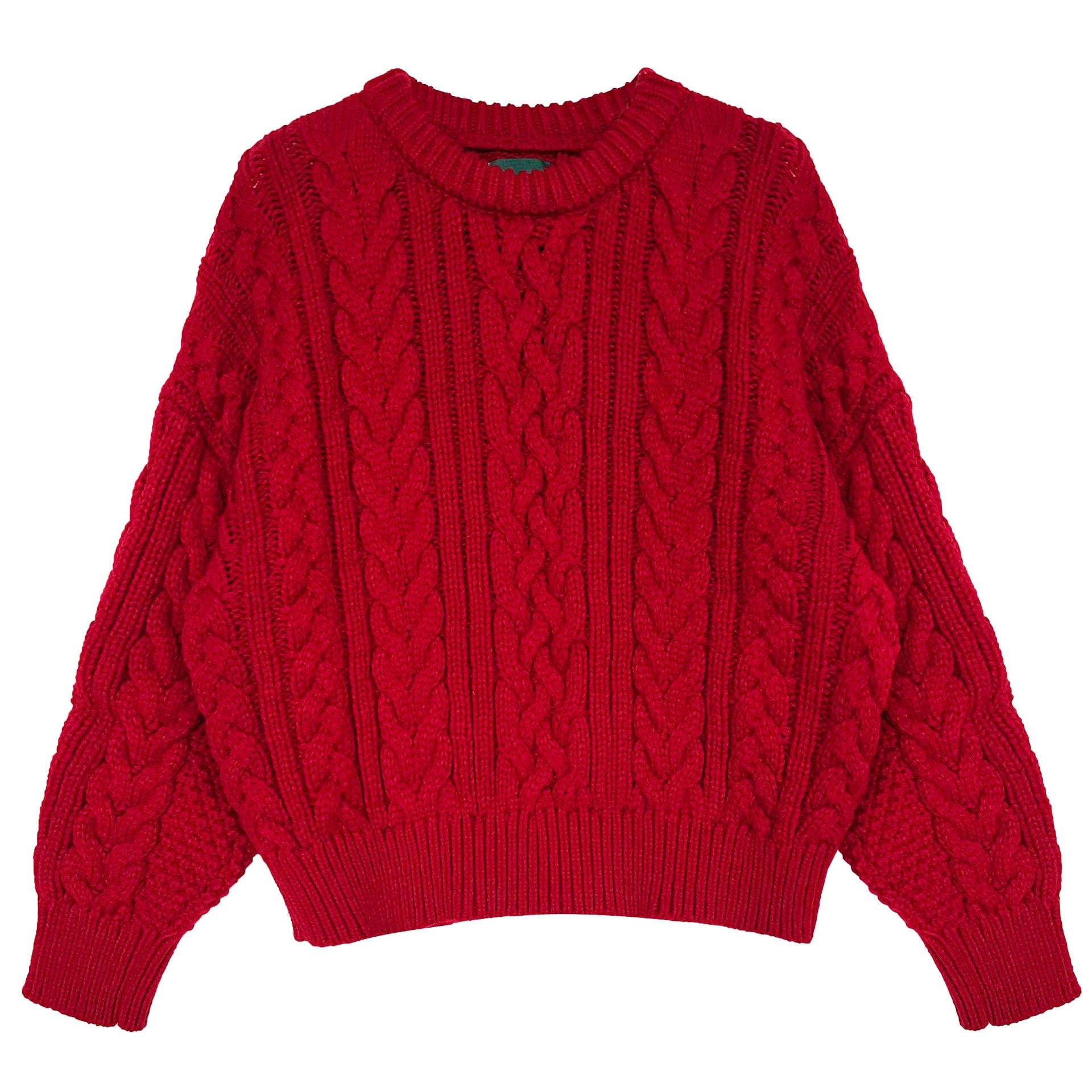 Thickened twist sweater women's autumn and winter new loose lazy Christmas atmosphere red top