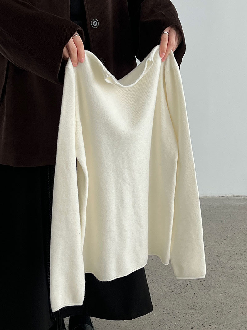 Versatile soft & skin-friendly knit top: women's fall/winter turtleneck tee