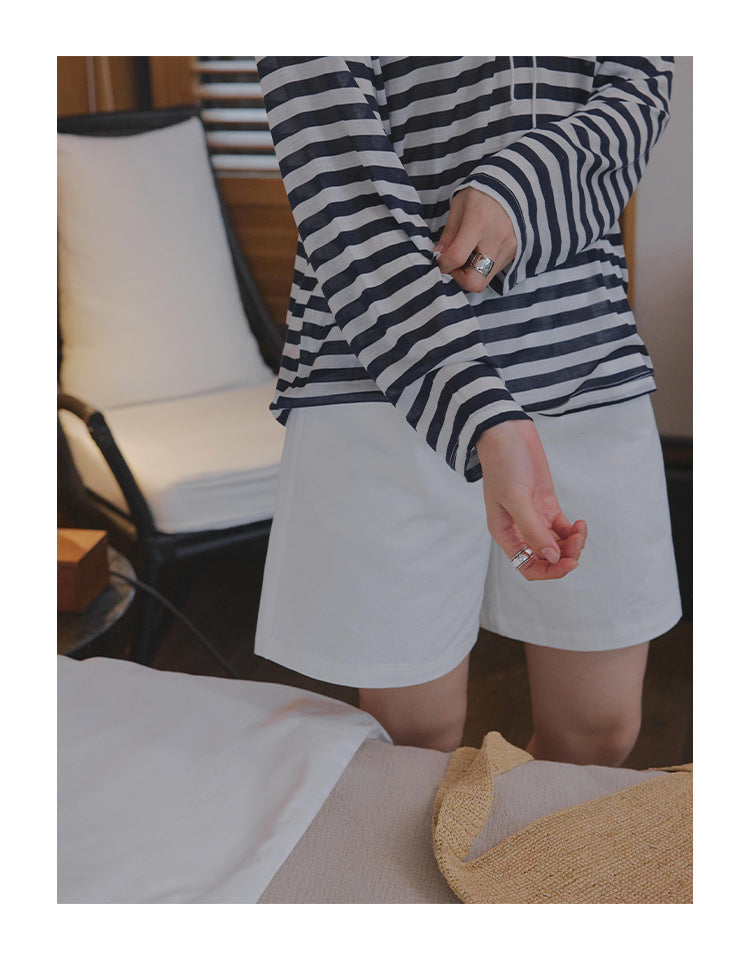 Lazy loose and thin 100% Tencel summer sunscreen mask T-shirt