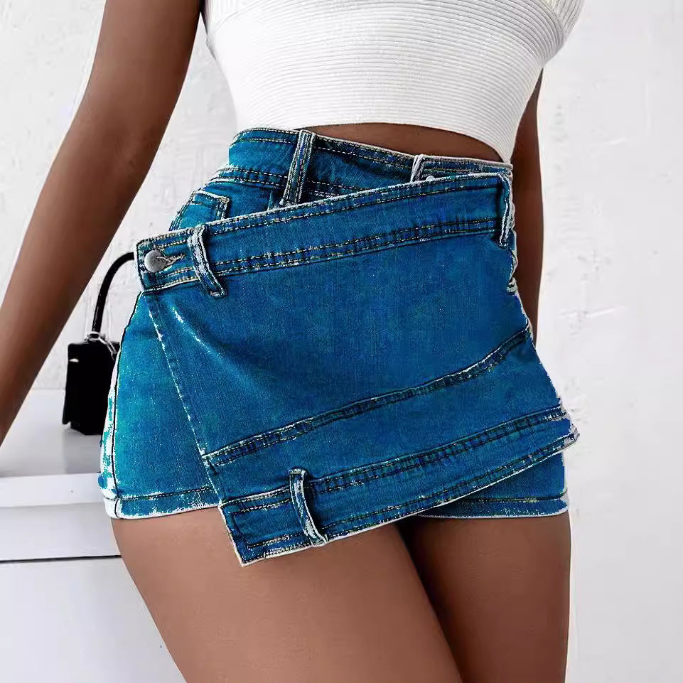High Waist Wide Leg Denim Pants
