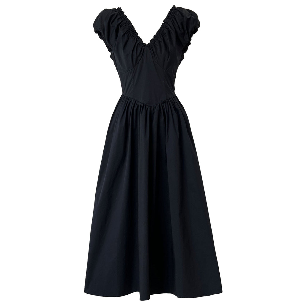 waist halter V-neck dress, celebrity temperament, high-end sense, sleeveless pleated dress