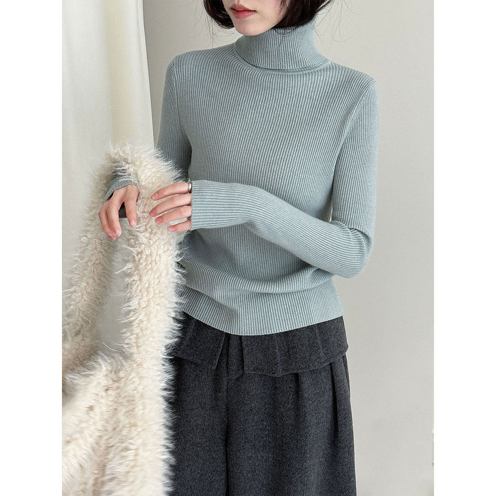 High collar silmheattech bottom shirt women's fall and winter style comfy basicseasiest for matchknittingelegant inner top