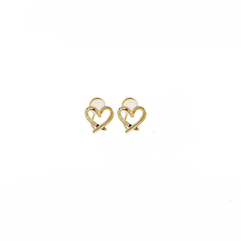 Daily commuting versatile love ear clips women can wear without pierced ears, no need to take off earrings when sleeping, temperament peach heart earrings