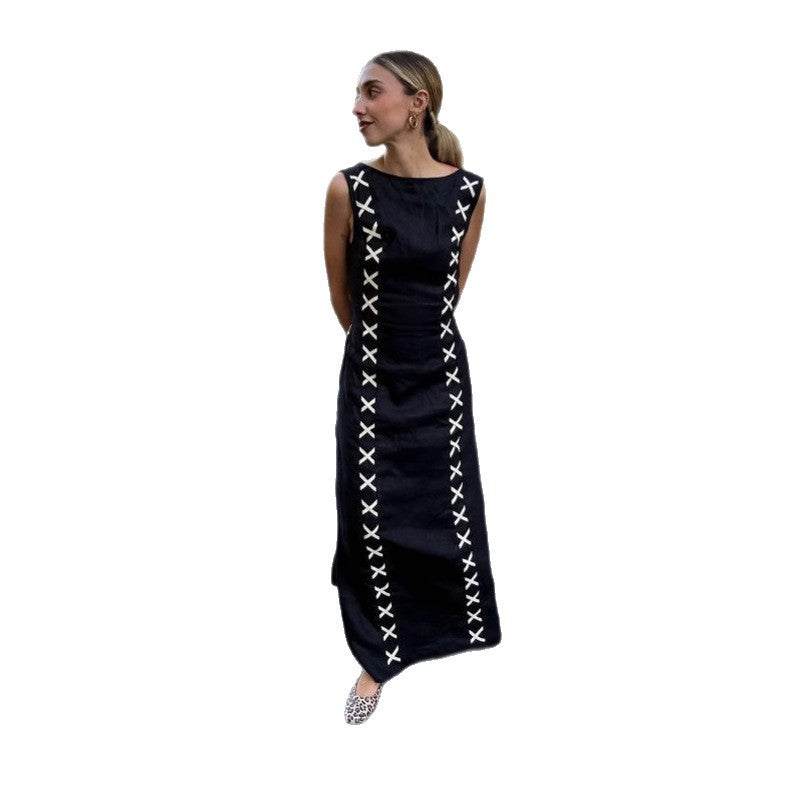 Women's summer new strap skirt fashion temperament sleeveless design sense slim dress women