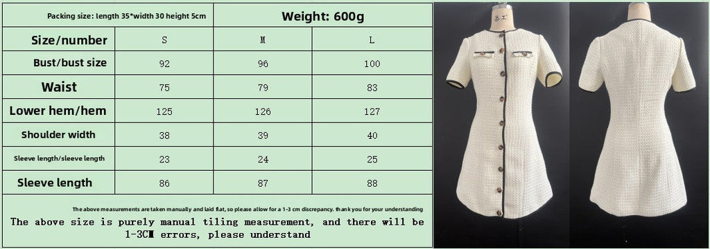 Cross-border foreign trade explosion knitted short-sleeved button small fragrant short skirt fashionable slim-fitting European and American dress women