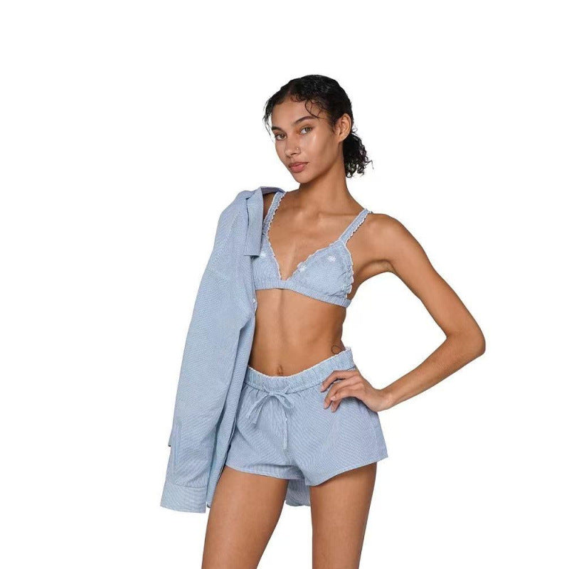 Sexy seaside vacation three-piece breathable set